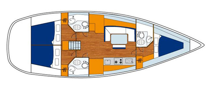 Floor plan Beneteau 433
