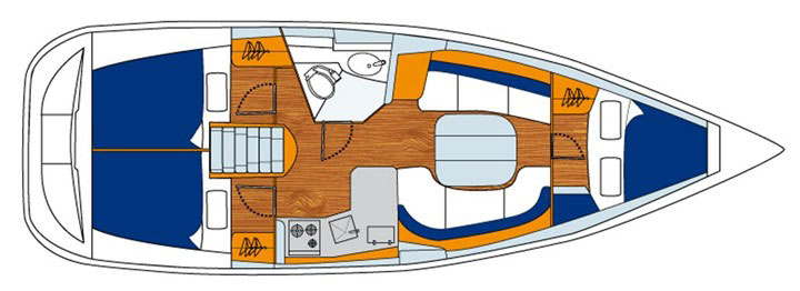 Floor plan Beneteau Oceanis 343